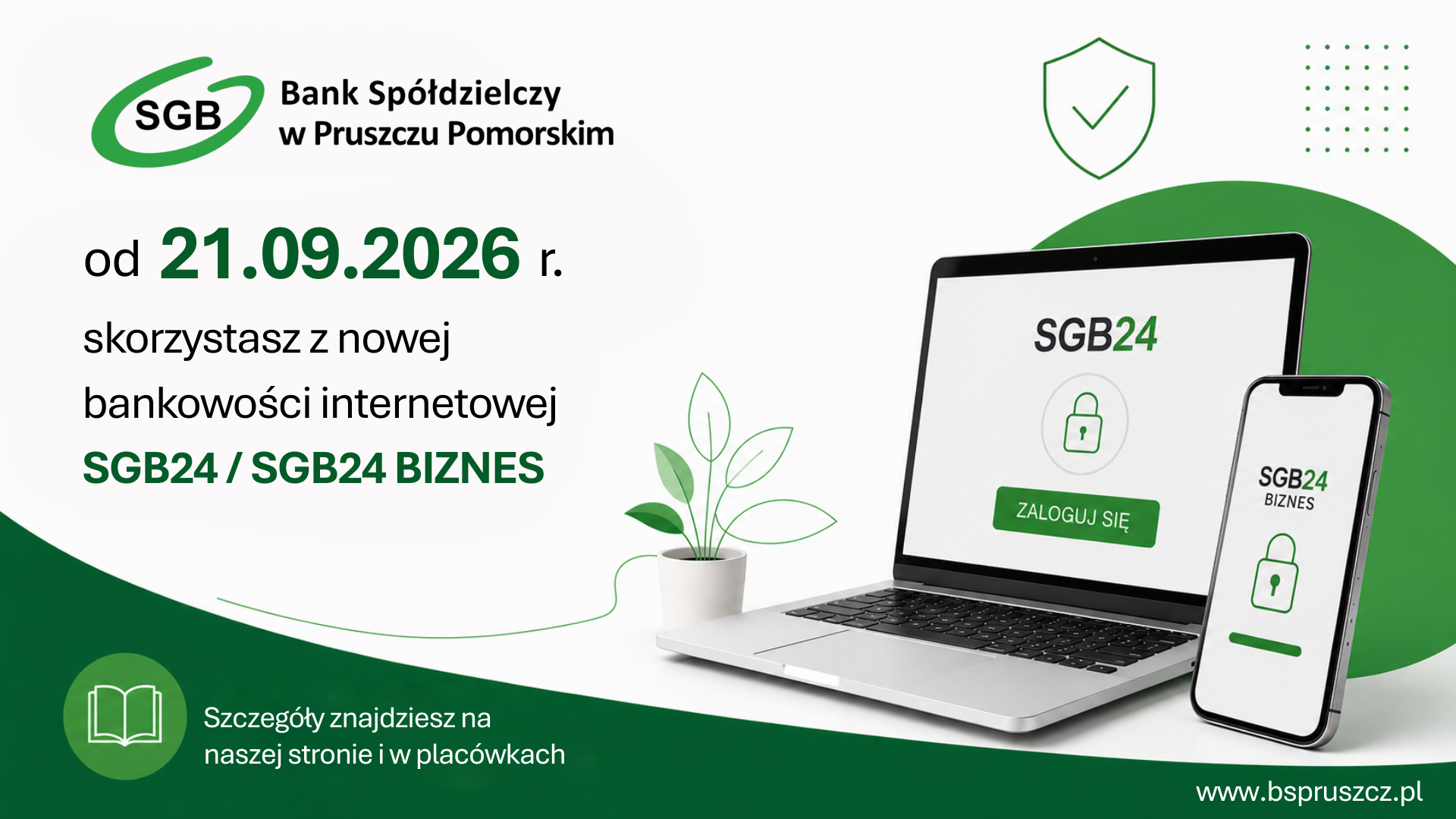 Grafika informująca o zmianie w Banku