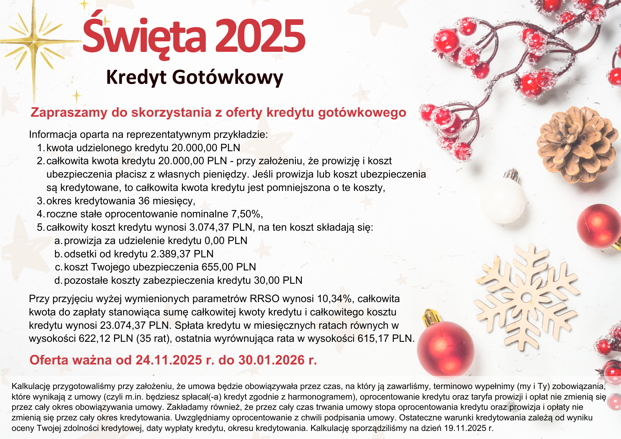 Ulotka kredytu Święta 2025