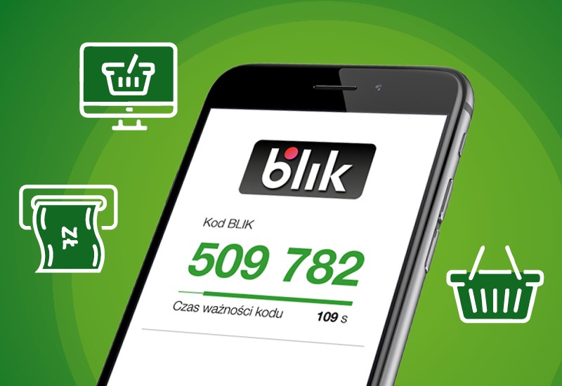Telefon pokazujący kod BLIK
